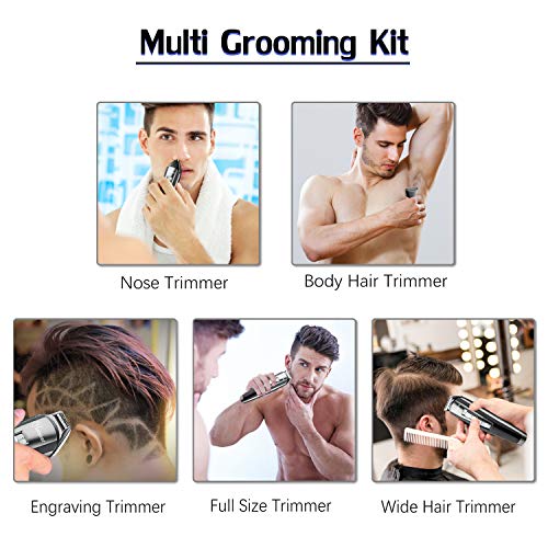 HATTEKER Hair Clipper Beard Trimmer Kit For Men Cordless Hair Mus...