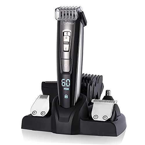 HATTEKER Hair Clipper Beard Trimmer Kit For Men Cordless Hair Mus...