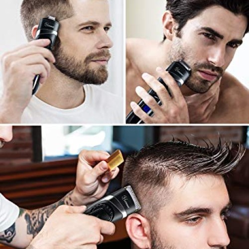 Hatteker Mens Beard Trimmer Hair Clipper Hair Trimmer Cordless Gr...