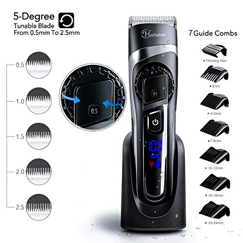 Hatteker Mens Beard Trimmer Hair Clipper Hair Trimmer Cordless Gr...