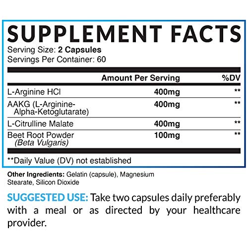 Havasu Nutrition L-Arginine Extra Strength Capsules - Nitric Oxid...