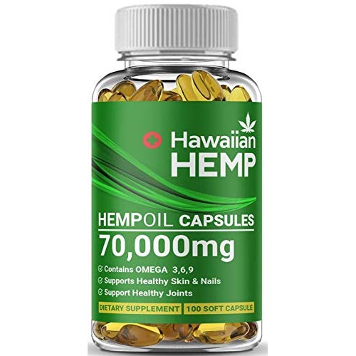 Premium Hawaiian Hemp Oil Capsules - 70,000 MG Per Bottle - Natur...