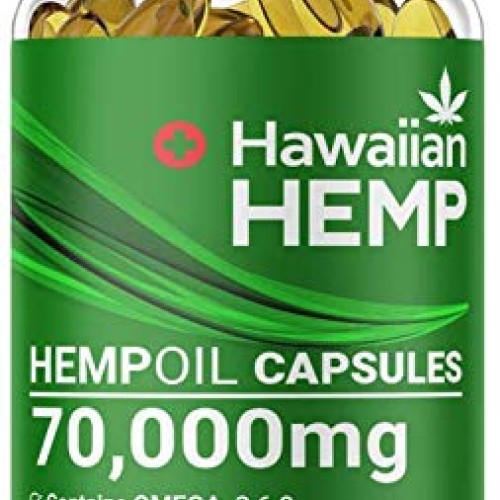 Premium Hawaiian Hemp Oil Capsules - 70,000 MG Per Bottle - Natur...
