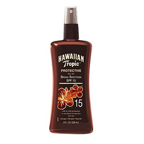 Hawaiian Tropic Sunscreen Protective Tanning Dry Oil Broad Spectr...