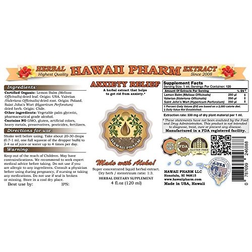 Anxiety Care Tincture, Lemon Balm Melissa Officinalis Leaf, Val...