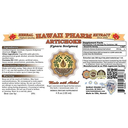 Artichoke Liquid Extract, Organic Artichoke Cynara scolymus Tin...