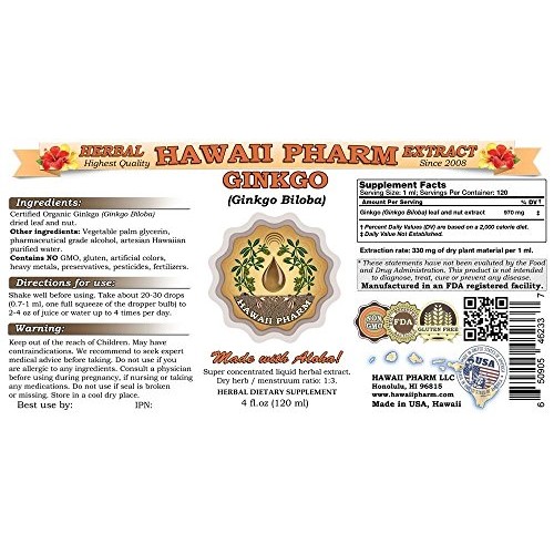 Ginkgo Ginkgo Biloba Dried Leaf Liquid Extract 2x4 oz