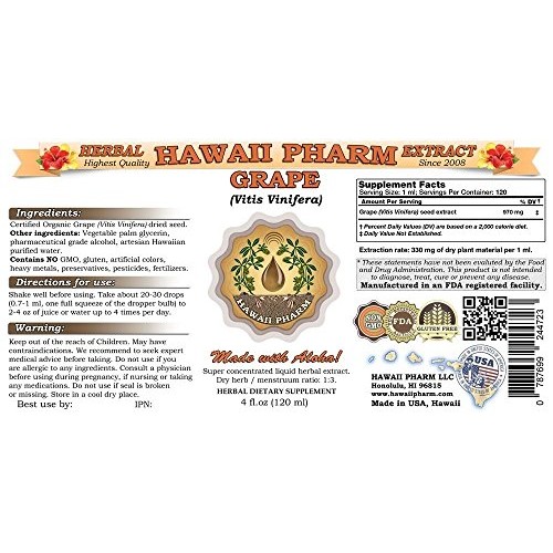 Grape Liquid Extract, Grape Vitis Vinifera Seed Tincture Supple...