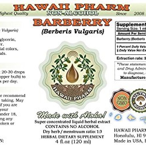 HawaiiPharm Barberry Alcohol-Free Liquid Extract, Organic Barberr...