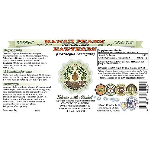Hawthorn Alcohol-Free Liquid Extract, Hawthorn Crataegus Laeviga...