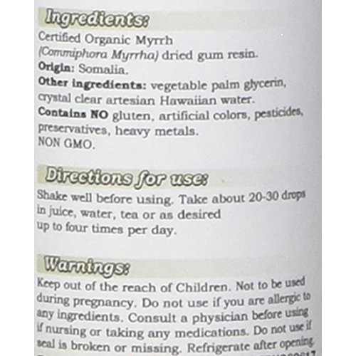 Myrrh Alcohol-Free Liquid Extract, Organic Myrrh Commiphora myrr...