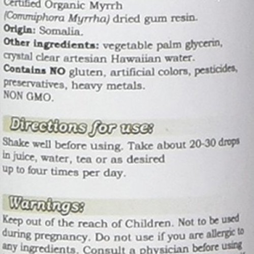 Myrrh Alcohol-Free Liquid Extract, Organic Myrrh Commiphora myrr...