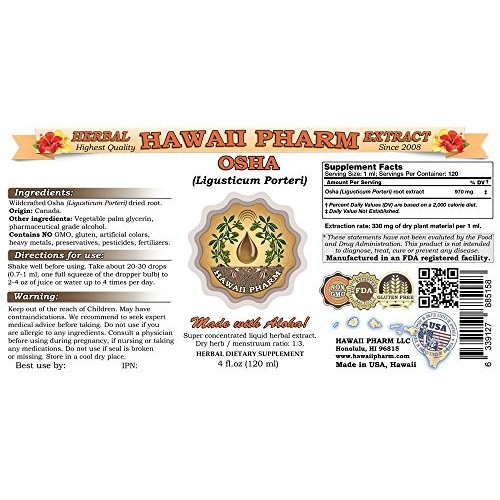 OSHA Ligusticum porteri Liquid Extract, Tincture, Herbal Supple...