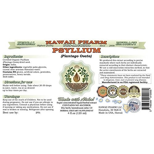 Psyllium Alcohol-Free Liquid Extract, Psyllium Plantago Ovata S...