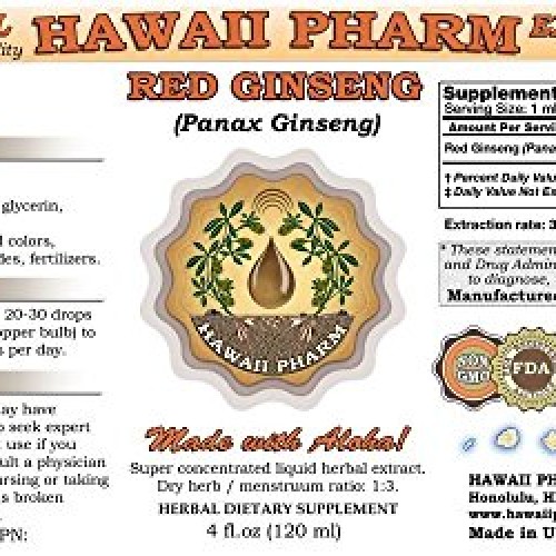 Red Ginseng Panax Ginseng Liquid Extract, Tincture, Herbal Supp...
