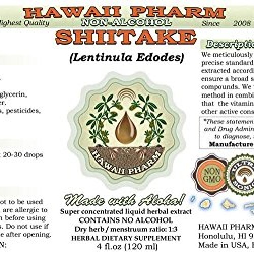 Shiitake Alcohol-Free Liquid Extract, Organic Shiitake Lentinula...