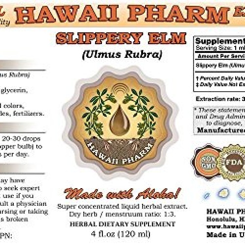 Slippery Elm Liquid Extract, Organic Slippery Elm Ulmus Rubra T...