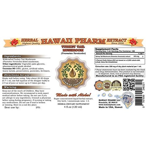 Turkey Tail Mushroom Tincture, Turkey Tail Mushroom Trametes Ver...