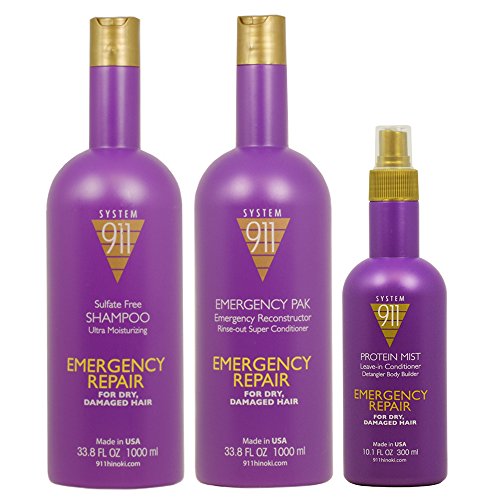 Hayashi System 911 Shampoo & Emergency Pak 33.8oz & Protein Mist ...