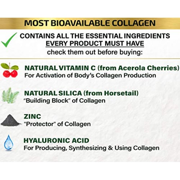 Collagen Peptides Pills - Organic Cleanest Sources & Super High A...