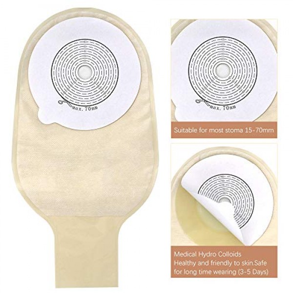 Colostomy Bags 70 mm Reuseable Ostomy Bags for Stoma Pouch with C...