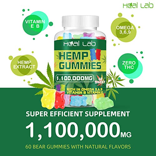 2 Pack Hemp Gummies 1,100,000mg - 100% Natural Hemp Oil Infused...