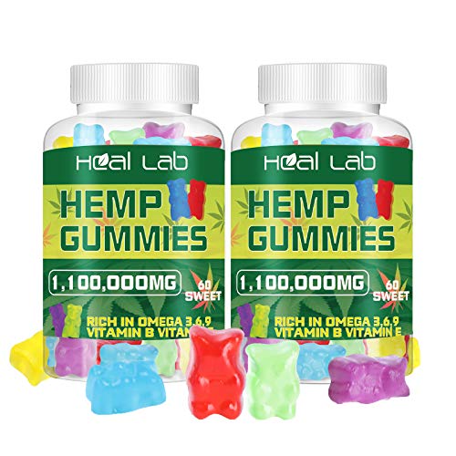2 Pack Hemp Gummies 1,100,000mg - 100% Natural Hemp Oil Infused...