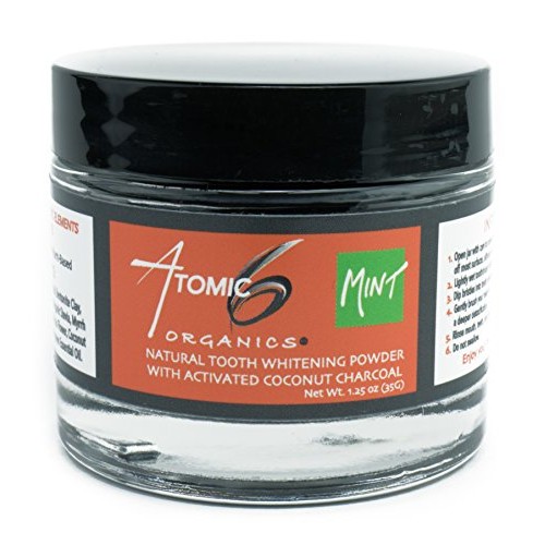 Atomic 6 Organics Natural Tooth Powder-Activated Coconut Charcoal...