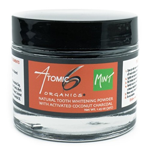 Atomic 6 Organics Natural Tooth Powder-Activated Coconut Charcoal...