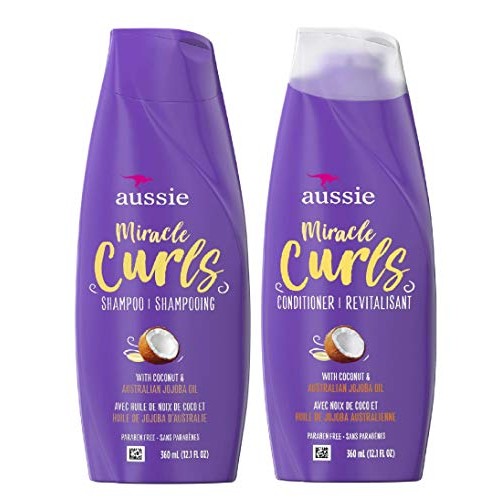 Aussie Miracle Curls Shampoo and Conditioner Set with coconut & a...