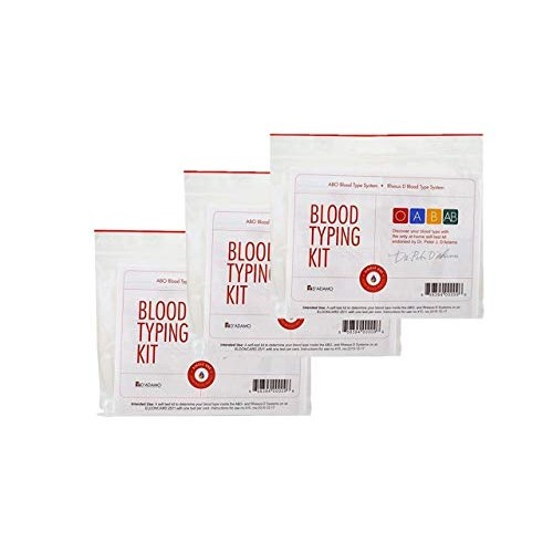 DAdamo Personalized Nutrition Home Blood Type Testing Kit Pack of 3