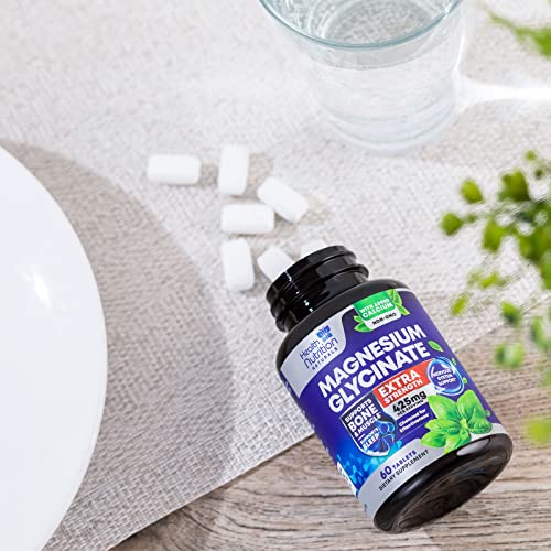 Magnesium Glycinate Extra Strength 425 mg - 100% Chelated High Ab...