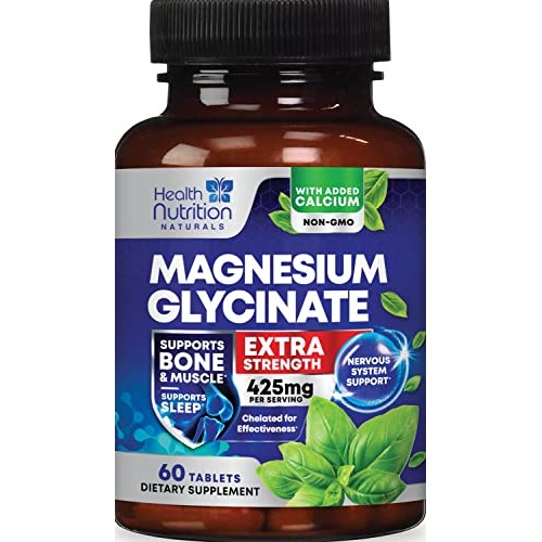 Magnesium Glycinate Extra Strength 425 mg - 100% Chelated High Ab...