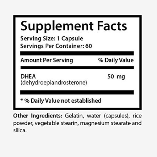 Dhea and Testosterone - DHEA 50 mg - Support Cognitive Function -...
