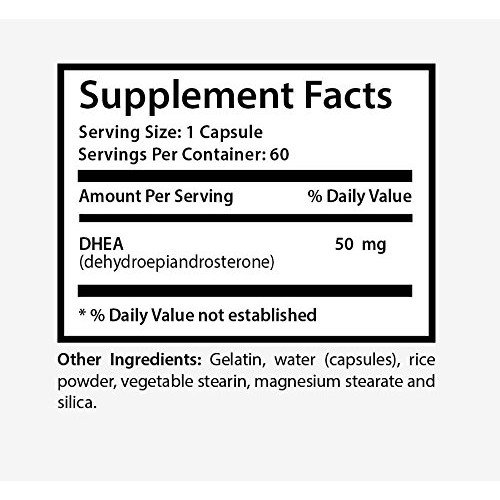 Dhea and Testosterone - DHEA 50 mg - Support Cognitive Function -...
