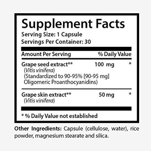 Grape Seed and Skin Extract - Grape Seed Extract- Improve Flexibi...