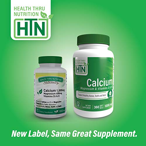 Health Thru Nutrition All-Natural Calcium Magnesium Supplements w...