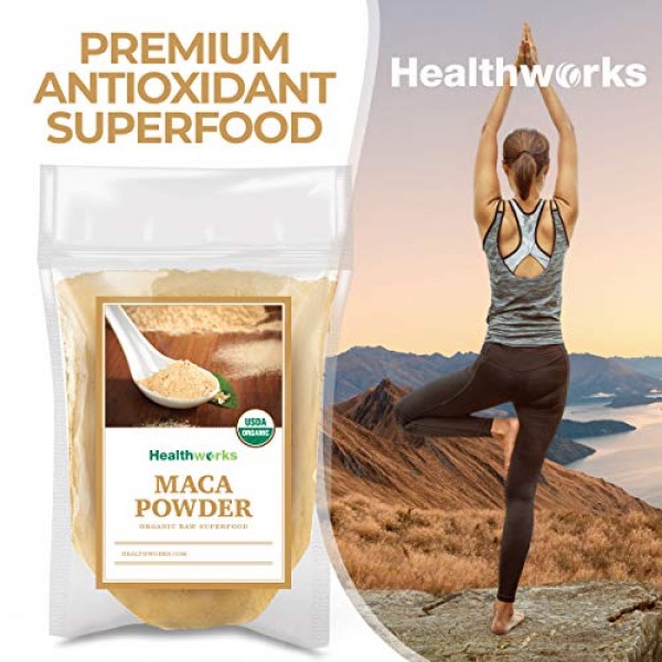 Healthworks Maca Powder Raw 16 Ounces / 1 Pound | Certified Org...