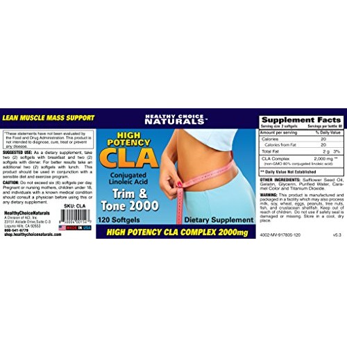 CLA Tone & Trim 2000 Weight Control Complex-Helps Increase Lean M...