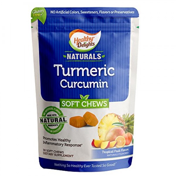 Healthy Delights Naturals, Turmeric Curcumin Soft Chews, Promotes...
