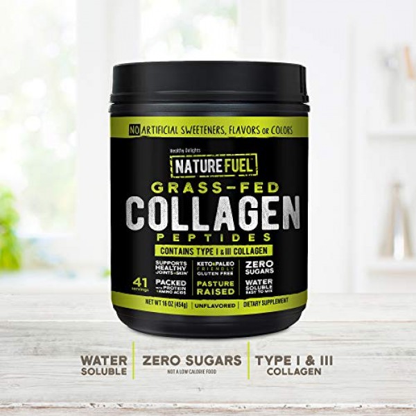 Healthy Delights Nature Fuel Grass-Fed Collagen Peptide Powder, G...