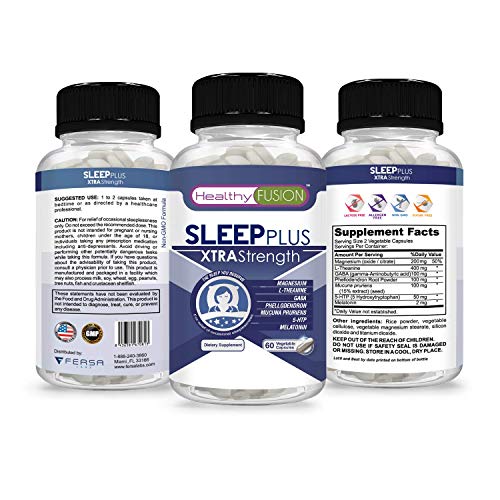 Sleep Plus Xtra Strength – Melatonin + 5-HTP + Magnesium + L-Thea...