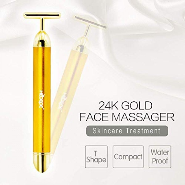 Beauty Bar 24k Golden Pulse Facial MassagerBatteries Included, ...