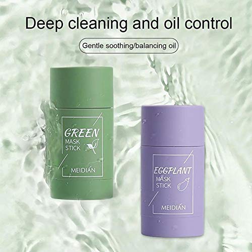 Eggplant Acne Clearing Solid Mask, Natural Green Tea Purifying Cl...