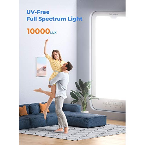 Light Therapy Lamp, HeimVision UV-Free 10000 Lux Happy Light, Tou...