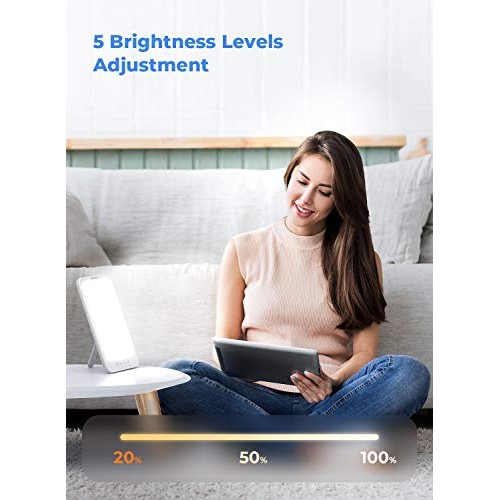 Light Therapy Lamp, HeimVision UV-Free 10000 Lux Happy Light, Tou...