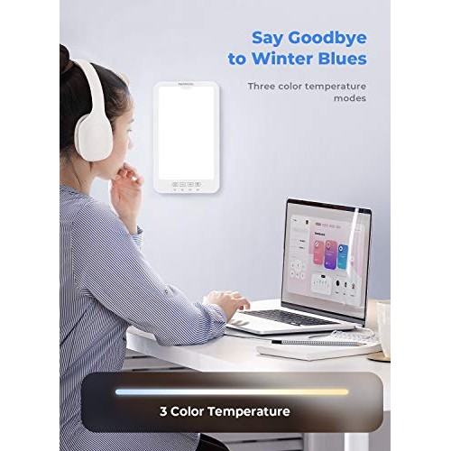 Light Therapy Lamp, HeimVision UV-Free 10000 Lux Happy Light, Tou...