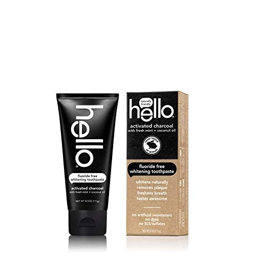 HELLO Activated Charcoal FLOURIDE FREE Whitening Toothpaste with ...