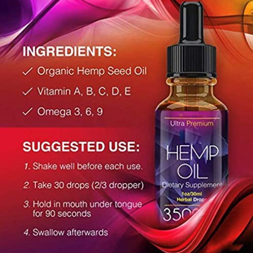 Hemp Oil for Pain Relief Anxiety Sleep Mood & Stress Relief -3500...