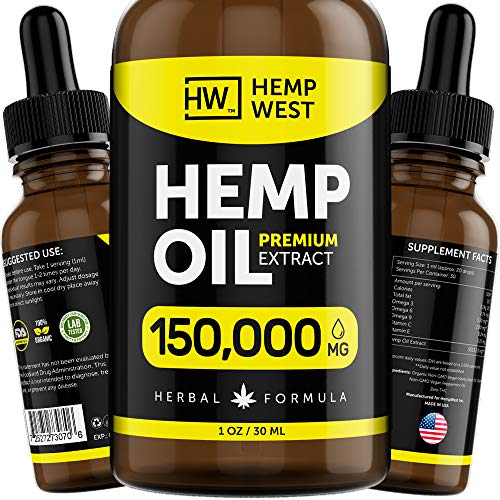 Hemp Oil 150000 MG for Pain & Anxiety Relief – Sleep Support – O...